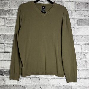Victorinox Khaki V-Neck Men's Long Sleeve Sweater
